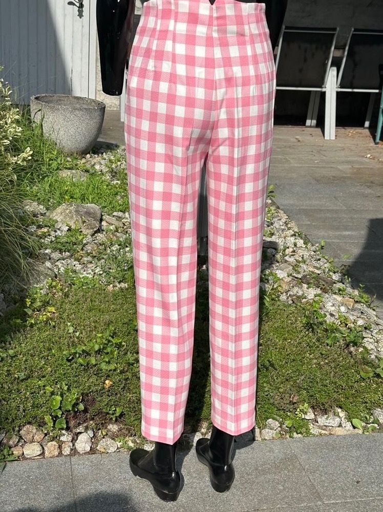 Zara Pantaloni: Pink Gingham High-Waisted Zara Pants, Size M – Nuovo (secondo la descrizione) da Zufikon venduto da Modestil365 1