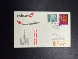 Swissair Erstflugbrief Zürich-Boston 1983