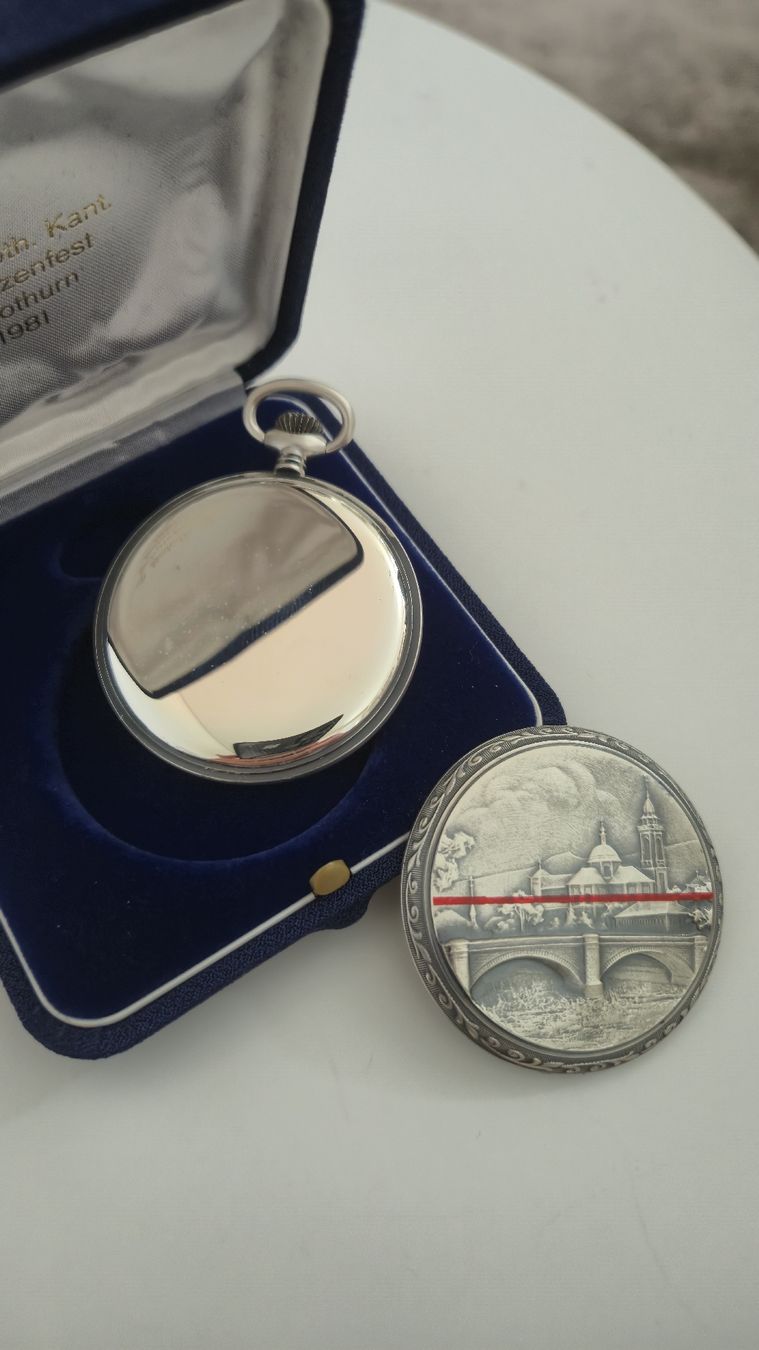 Cortébert Orologi: Cortébert Schützenuhr Solothurn 1981, Silber 925 – Usato da Marbach SG venduto da Zippo1401 3
