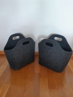 2 Filztaschen Dunkelgrau