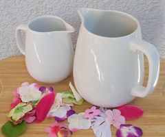 🌸 2 Tolle Vintage Rössler Krüge Milch, Sirup Tee etc. 70er