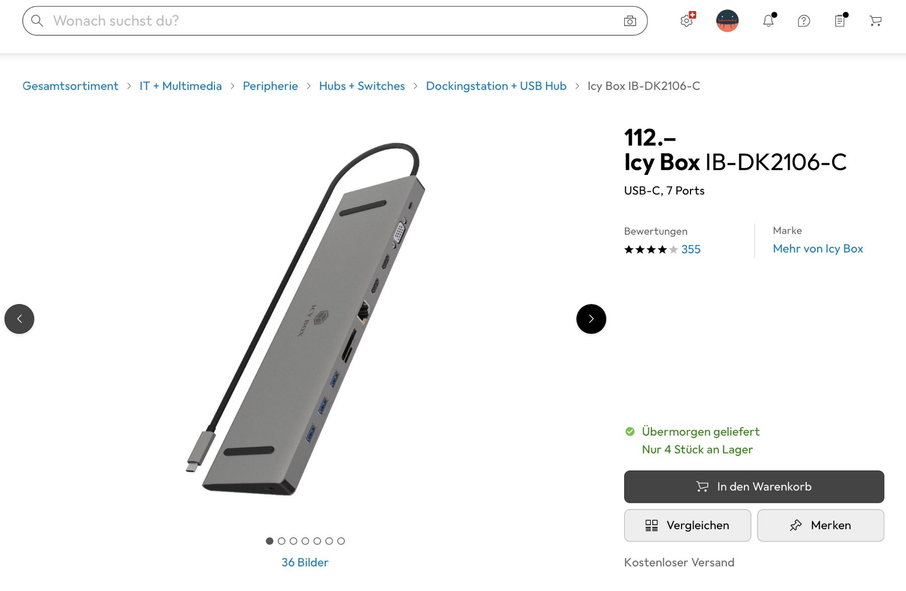 Docking station: USB-C Dockingstation Icy Box silber – Usato da Romanshorn venduto da KevHel 6