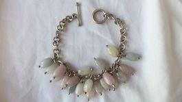 Silber (925) Armband mit lauter Steinen (Quarze)