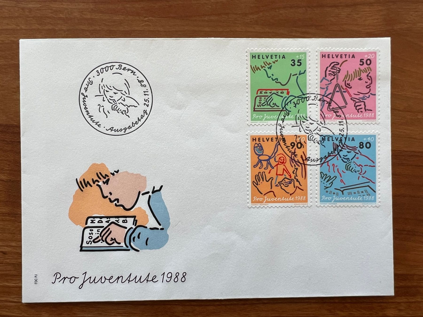 Tutti i francobolli: Pro Juventute FDC 1988  gest.(E1597) – Usato da Hinwil venduto da Sidi4