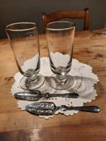2 Absinth- Gläser  mit "Schüfeli  "