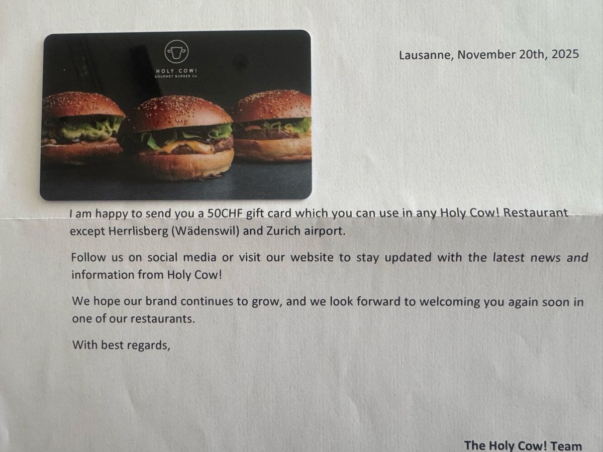 Gutscheine: Holy Cow Gutschein 50CHF  – Neu und originalverpackt aus Muhen von Kusi_