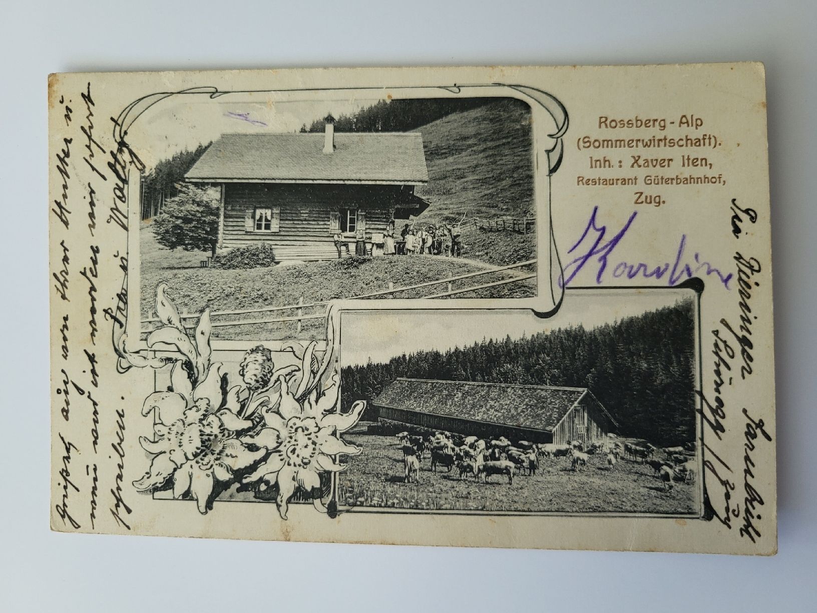 Cartoline postali: Alte Ansichtskarte Rossberg-Alp Sommerwirtschaft R21 – Usato da nunningen venduto da mic_88k2