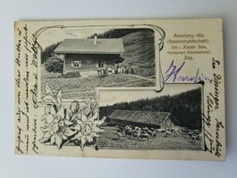 Alte Ansichtskarte Rossberg-Alp Sommerwirtschaft R21