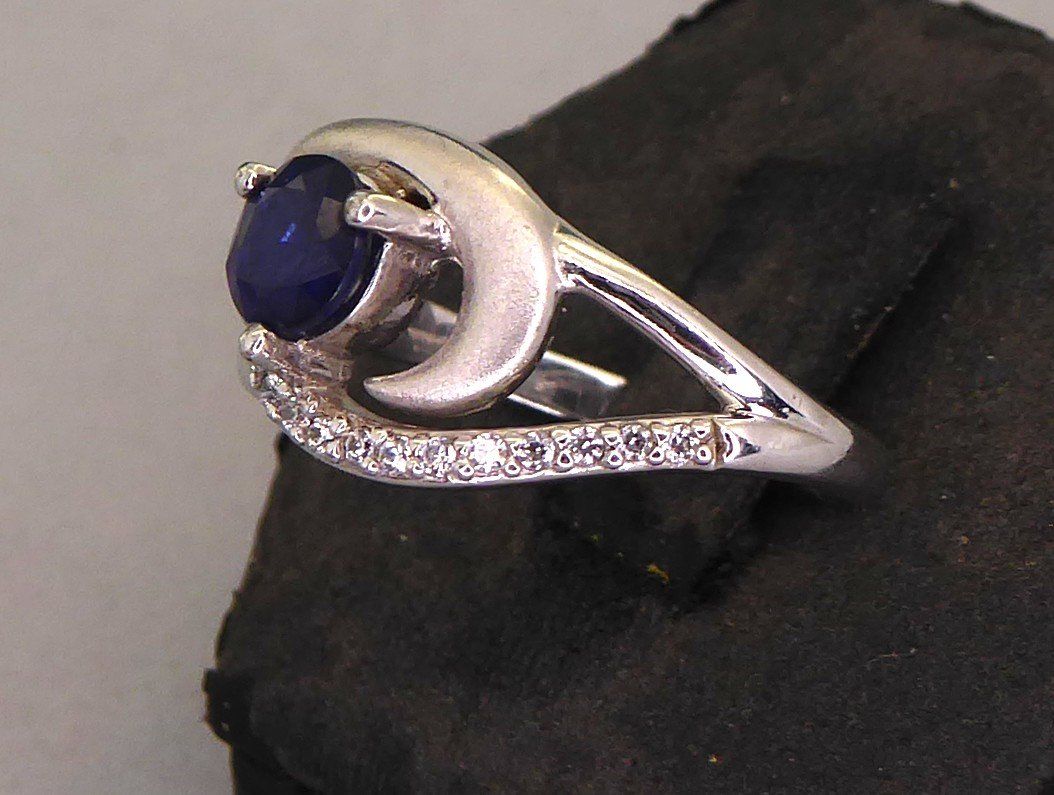 Bagues: Ring 925 Silber rhodiniert, mit echtem blauem Spinel – D'occasion à Muri AG par Lineli2020 3