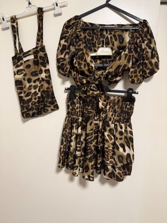 Leopard Sommer Top & Rock Set-One Size