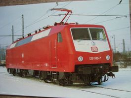 E-Schnellzuglok 120 103-7 der DB, am 14.01.1987