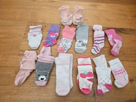 13 Paar Babysocken Gr. 10 - 14, Mädchen, rosa, Mum, Newborn