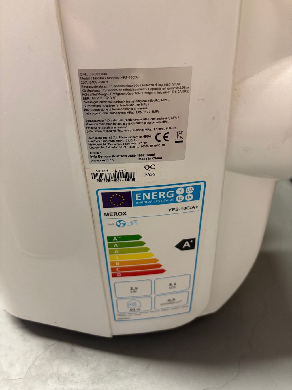 Klimageräte: Mobile Klimagerät / MEROX YPS-10C/A+ – Gebraucht aus Gossau SG von Gusho 3
