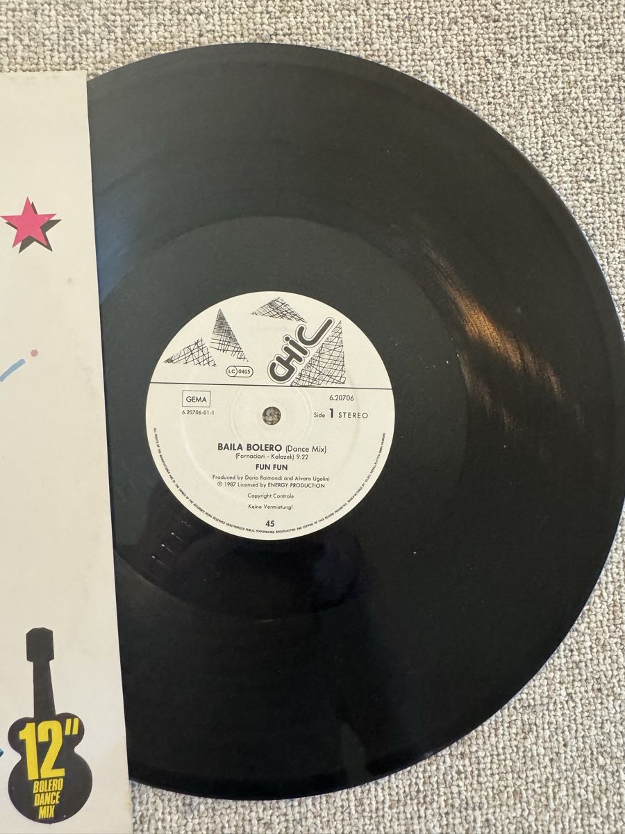 Dischi in vinile: Fun Fun - Baila Bolero - 12" Maxi - Italo Disco – Usato da Rorbas venduto da BlackstarRecords 2