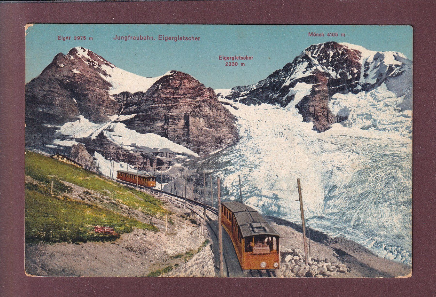 Cartes postales: JUNGFRAUBAHN - Eigergletscher - Zug - 1923 – D'occasion à Pully par nicecards