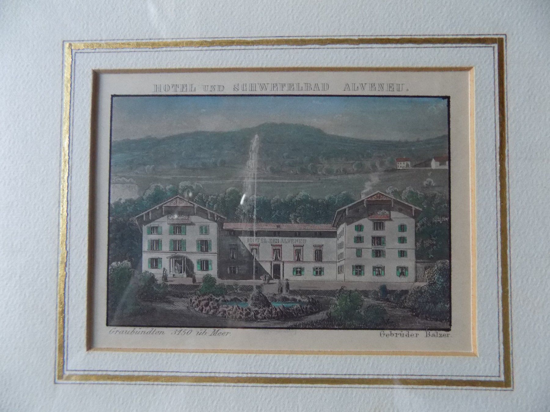 Gravures: Alvaneu Hotel und Schwefelbad – D'occasion à Risch par Antikfee 1