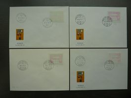 4x ATM FDC Nr. 2 der 4 Orte,  Fr. 1.--