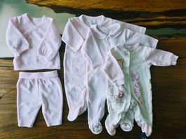 Baby Kleiderpaket Strampler Set Herbst Rosa Velour 50/56