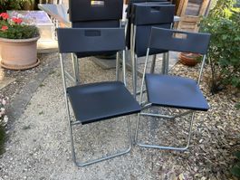 Klappstühle 6 Stk. Sitz schwarz, Metallgestell; gebraucht 