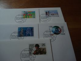 FDC Sondermarken 1989, Satz, Einzel  + 4erblock, 11 Belege