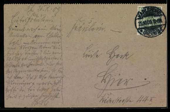 Ansichtskarten: Handgemalt sign. E. Langenbach: Karlsruh – Gebraucht aus Berlin von bartko-reher 1