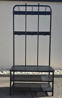 Garderobenständer mit Bank schwarz Metall gebraucht