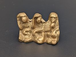 Vintage Metallfigur 3 weise Affen Messingoptik