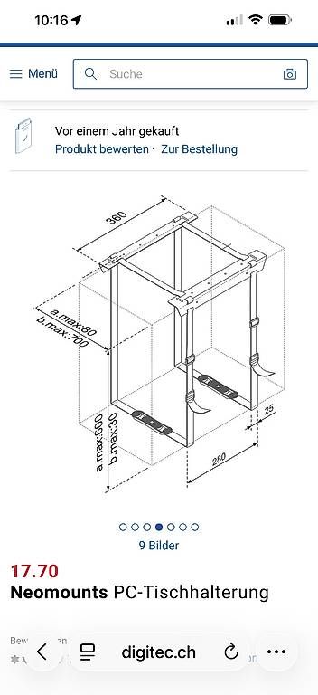 Supporti a parete: Neomounts PC-Tischhalterung – Usato da Zürich venduto da h4llo 1