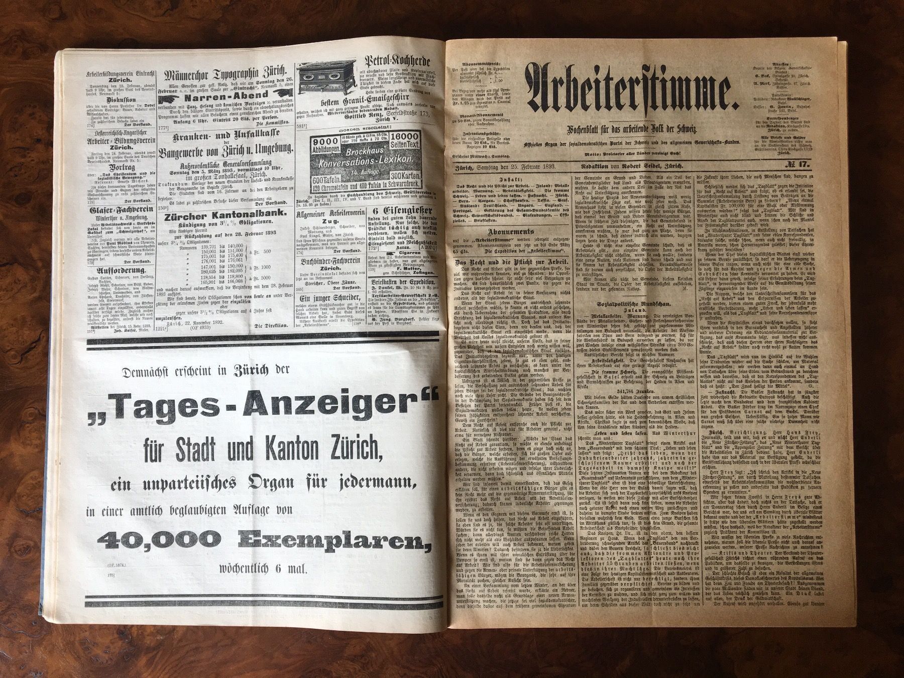 Riviste & Magazine: Arbeiterstimme - Zürich, 1893 – Usato da Zürich venduto da ZuercherBrockenhaus 4