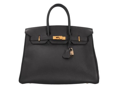 HERMÈS | Birkin 35, Clemence Black, Gold
