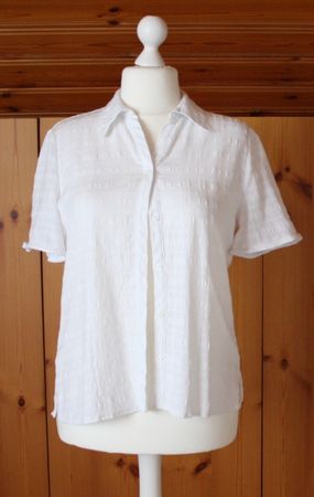 Bluse Kurzarm weiss Gr. L