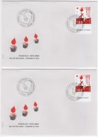 Blutspenden Marken mit TAB (it+engl) auf illustrierten FDC's