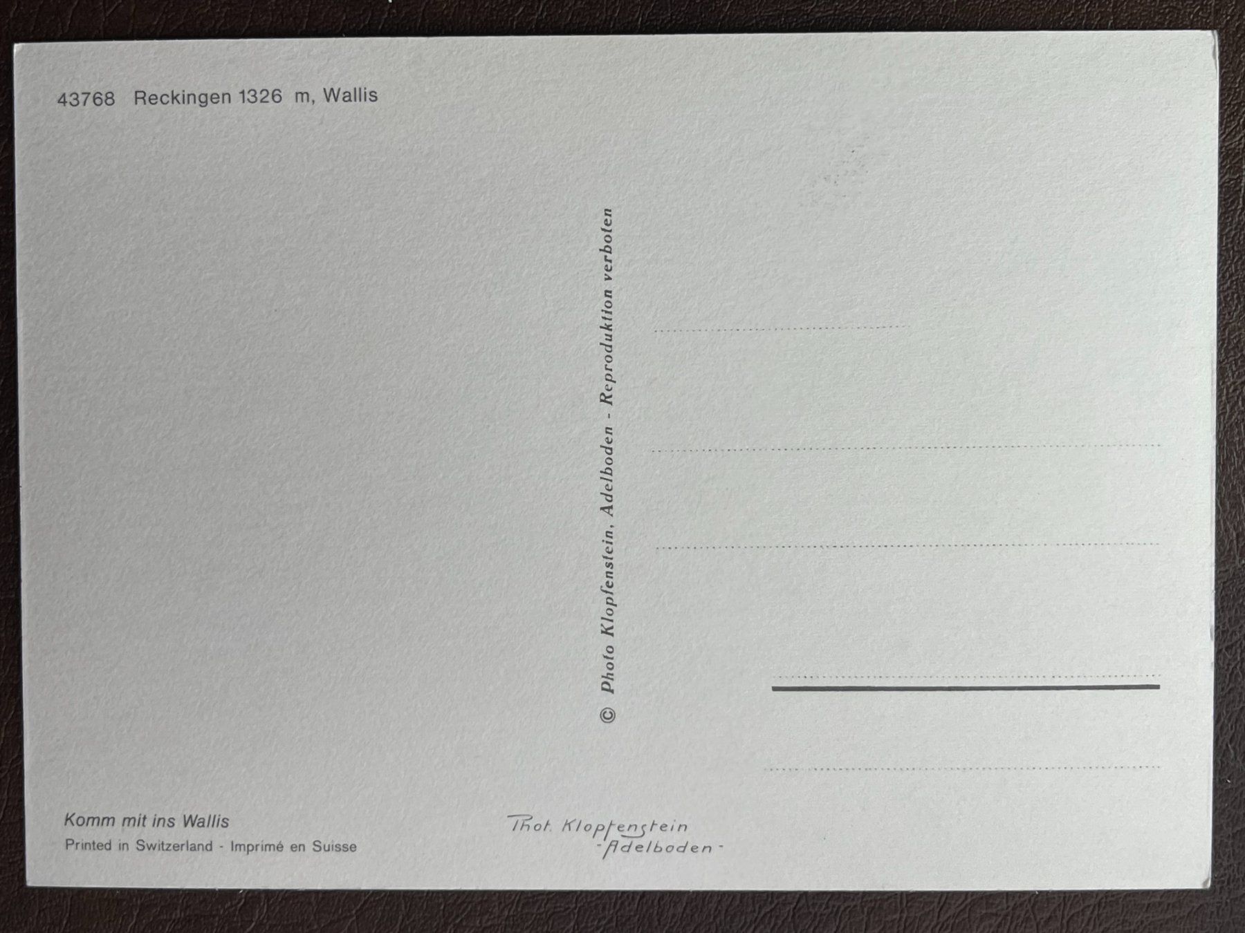 Cartes postales: Goms - Reckingen – D'occasion à Steg VS par danwer74 1
