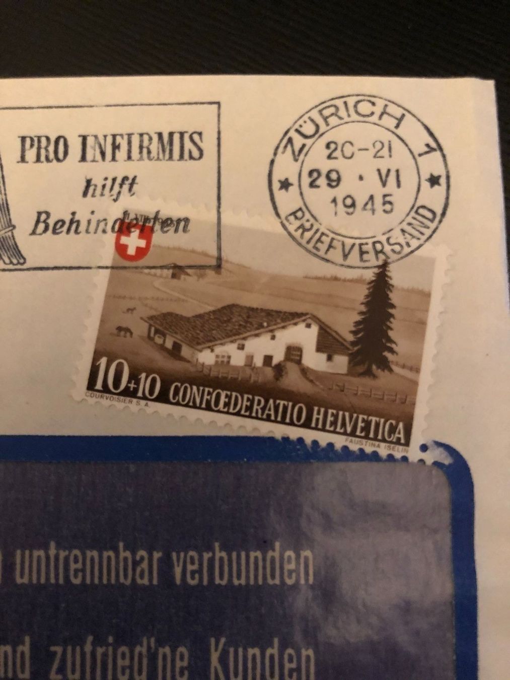 Tutti i francobolli: Pro Patria, Stempel 29.VI 1945 Zürich1 – Usato da Landquart venduto da interesse63 1