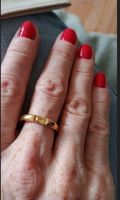Bague en acier inoxydable couleur or taille 52