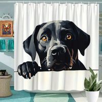 Duschvorhang schwarzer Labrador 180x180 cm