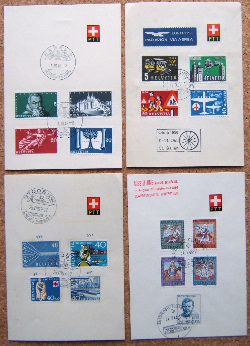 Tutti i francobolli: LOT PTT-BÖGLI 1948 - 1982 – Usato da Brunnen venduto da Nonne04 1