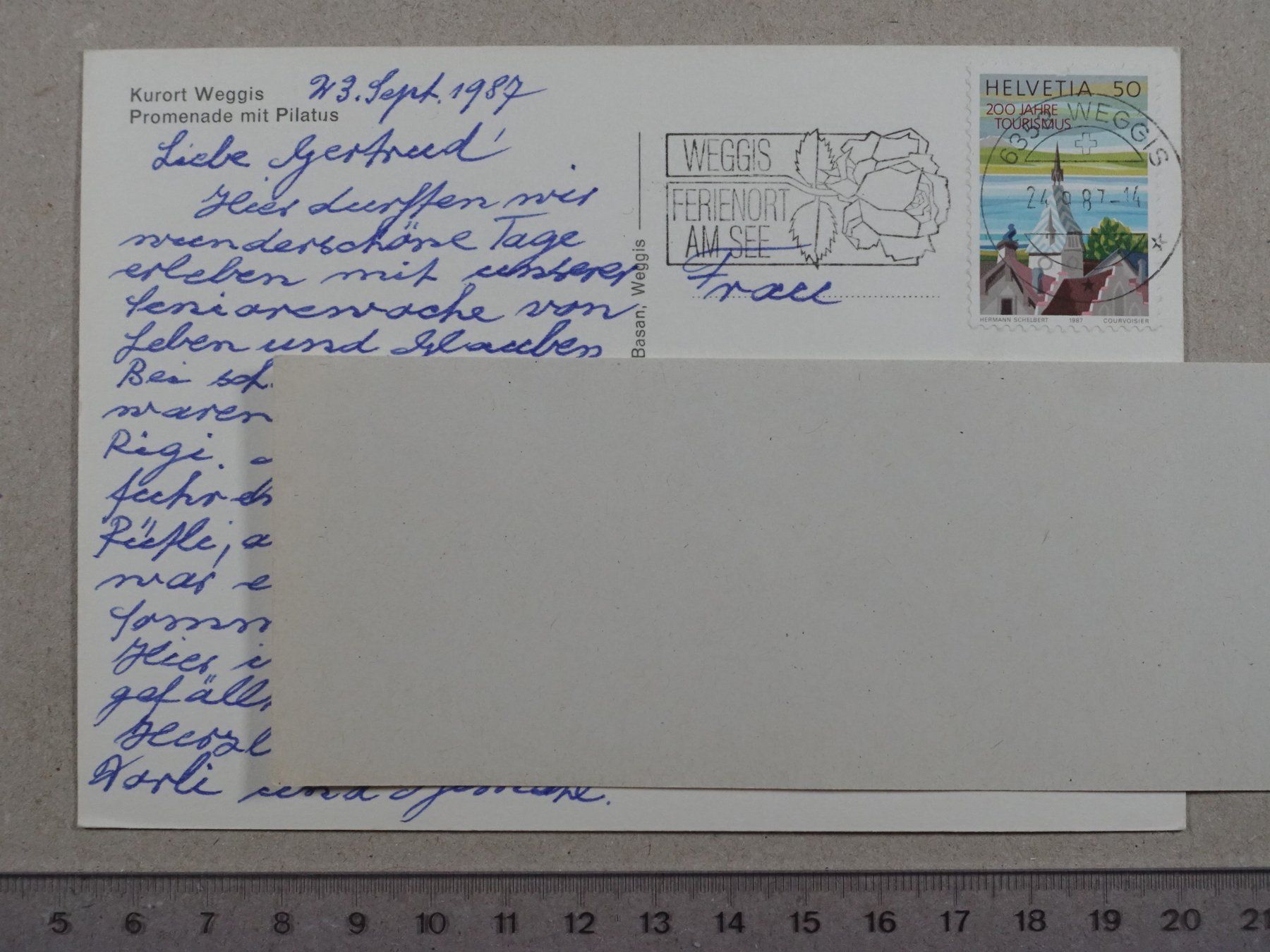 Cartoline postali: Weggis, Pilatus, Schiff, 1987 – Usato da Lenzburg venduto da fh1 1
