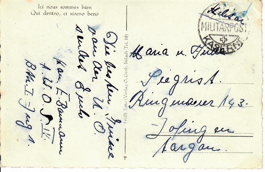 Cartoline postali: Katzen im Militärhelm – Usato da Hochdorf venduto da Ziegel-16 1