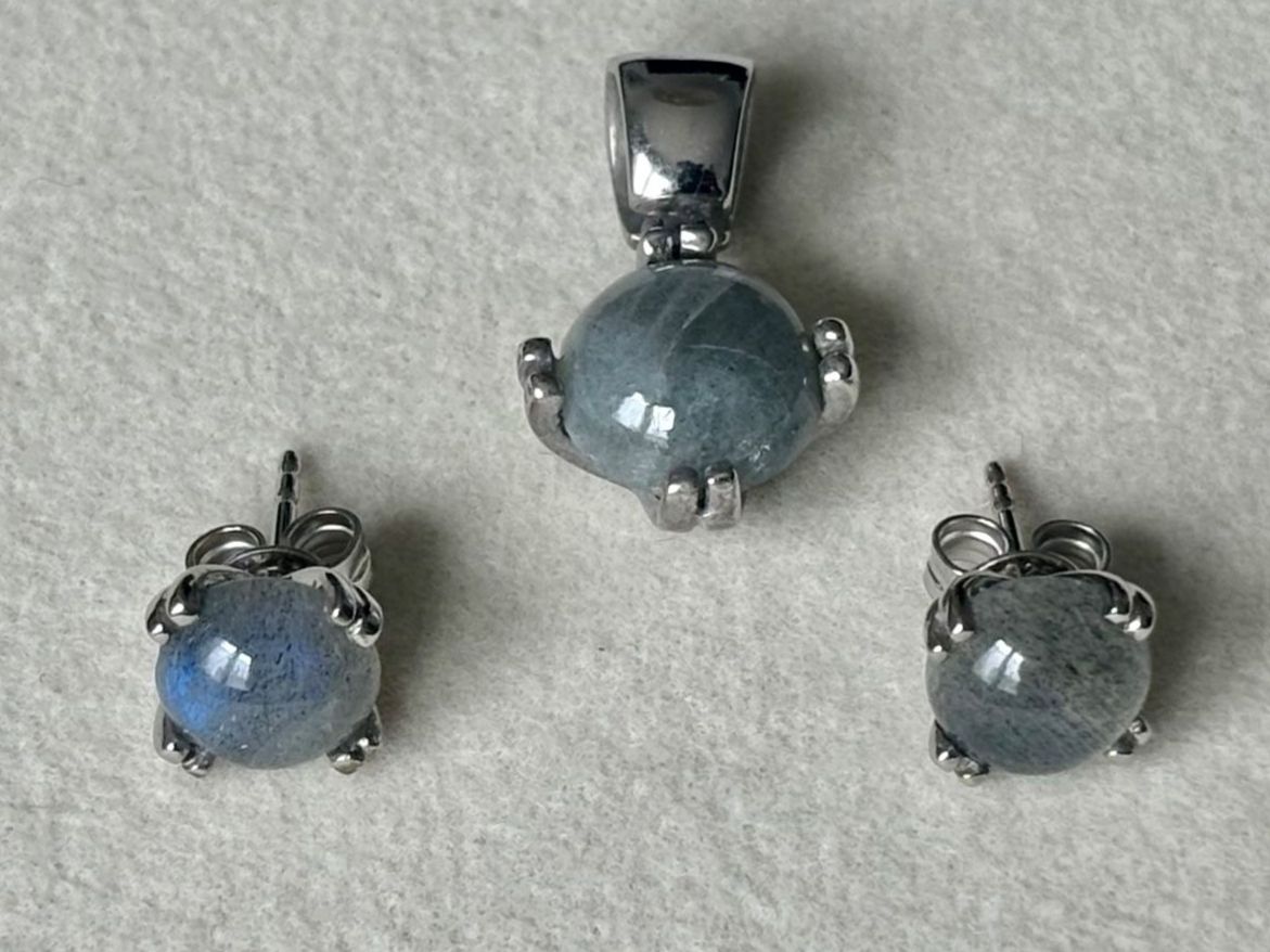 Anhänger: Set Labradorit Ohrstecker und Anhänger, Silber 925 – Neu (gemäss Beschreibung) aus Brugg AG von lau_9rvy 2