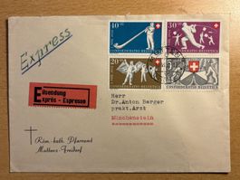 Pro Patria Satzbrief 1951 Nr. 51 & 53-55 (ohne Nr. 52)