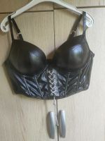 Corset noir en simili cuir, taille 90C