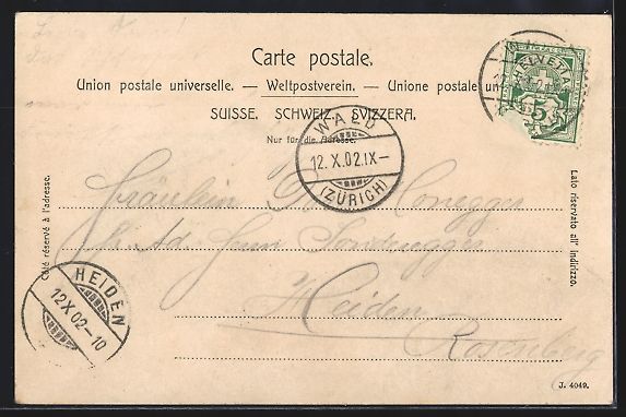 Cartoline postali: AK Wald /Zürich, Teilansicht, 1902 – Usato da Berlin venduto da bartko-reher 1