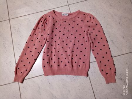 H&M  Pulli / Pullover, Gr. 122/128, rosa mit Pünktli!