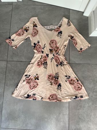 S.Oliver, Kleid, apricot, Blumen, Gr. 34