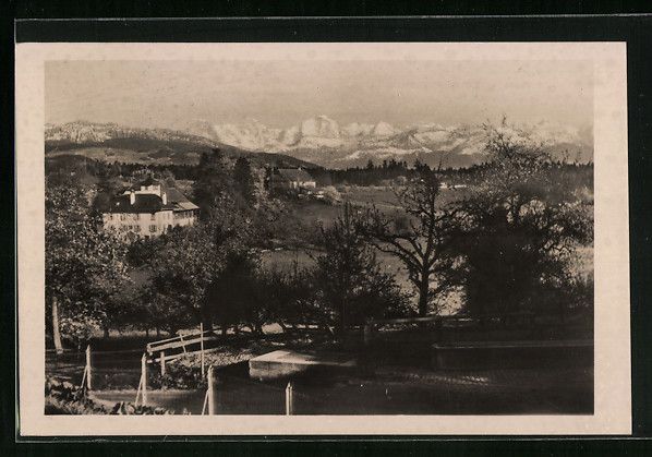 Cartoline postali: Kirchdorf, Ortspartie vor Bergpanorama – Usato da Berlin venduto da bartko-reher