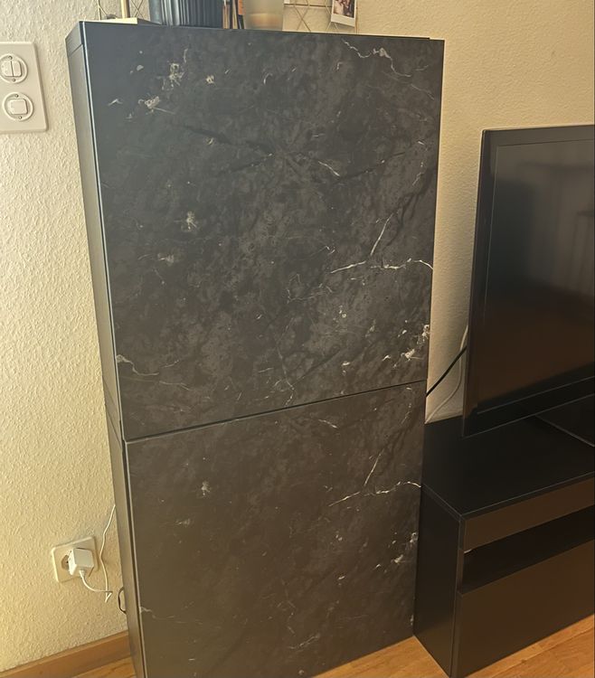 Flexoliving Kommode 5 Schubladen - Moderner Hochschrank 137cm In Marmor-Optik