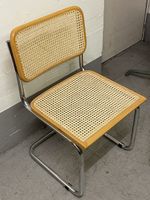 Vintage freischwingerstuhl mit wiener geflecht