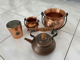 Kupfer Teekanne, Kessel und Eiswürfel-Behälter