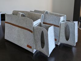 2x Bett-Tasche / Organizer aus Filz – Nachttisch-Ers